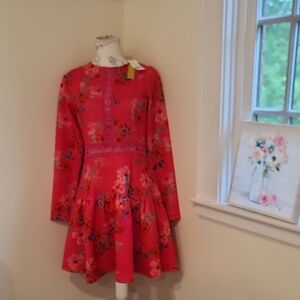 Alexia Admor Red Fit and Flare Dress with Bishop Sleeves